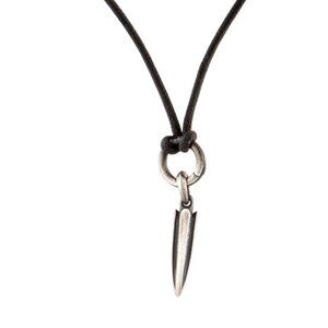 DAVID YURMAN STERLING SILVER 925 LEATHER DAGGER PENDANT AMULET NECKLACE